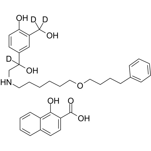 Salmeterol-d3 xinafoate Chemical Structure Salmeterol-d3 xinafoate(Synonyms: GR 33343X-d3 xinafoate)