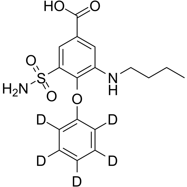 Bumetanide-d5 Chemical Structure Bumetanide-d5(Synonyms: 布美他尼 d5)