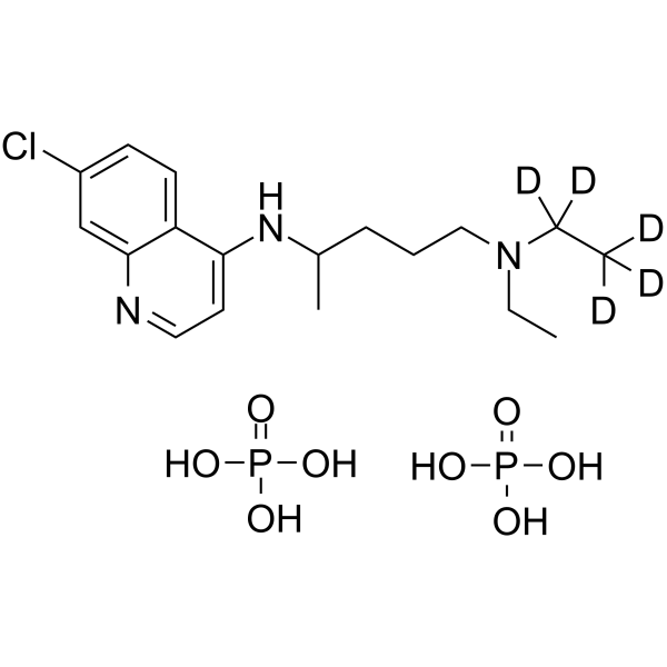 Chloroquine-d5 diphosphate Chemical Structure Chloroquine-d5 diphosphate(Synonyms: 磷酸氯喹 d5 (二磷酸盐))