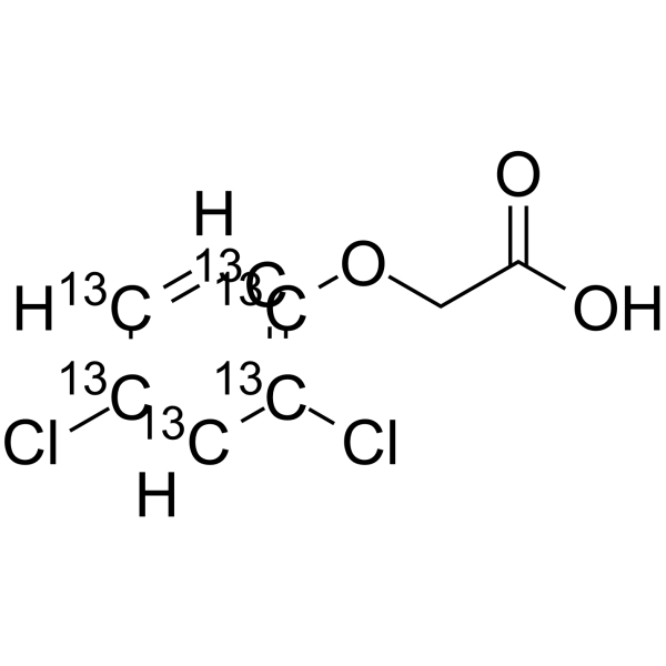 2,4-D-13C6 Chemical Structure 2,4-D-13C6(Synonyms: 2,4-Dichlorophenoxyacetic acid-13C6)