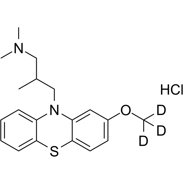 (Rac)-Levomepromazine-d3 hydrochloride Chemical Structure (Rac)-Levomepromazine-d3 hydrochloride(Synonyms: (Rac)-Methotrimeprazine-d3 hydrochloride)