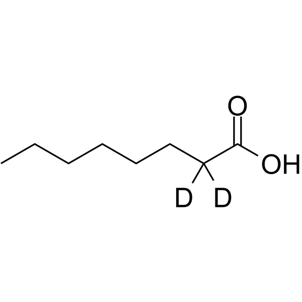 Octanoic acid-d2 Chemical Structure Octanoic acid-d2(Synonyms: Caprylic acid-d2)