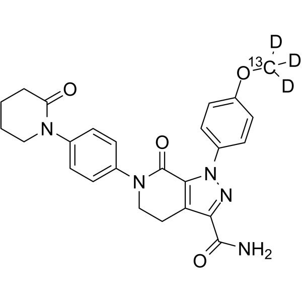 Apixaban 13C,d3 Chemical Structure Apixaban 13C,d3(Synonyms: BMS-562247-01 13C,d3)