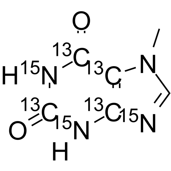 3-Methylxanthine-13C4,15N3 Chemical Structure 3-Methylxanthine-13C4,15N3