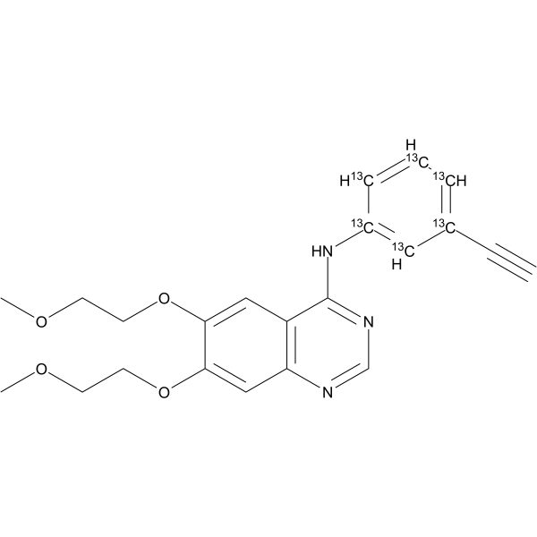 Erlotinib-13C6 Chemical Structure Erlotinib-13C6(Synonyms: CP-358774-13C6; NSC 718781-13C6; OSI-774-13C6)
