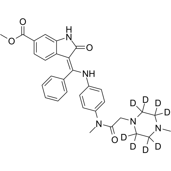 Nintedanib-d8 Chemical Structure Nintedanib-d8(Synonyms: BIBF 1120-d8)
