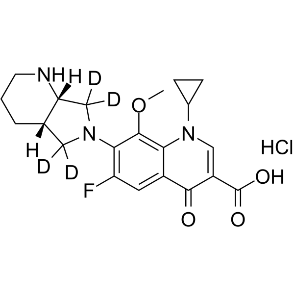 rac cis-Moxifloxacin-d4 hydrochloride Chemical Structure rac cis-Moxifloxacin-d4 hydrochloride(Synonyms: 盐酸莫西沙星 d4 (盐酸盐))