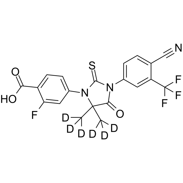 Enzalutamide carboxylic acid-d6 Chemical Structure Enzalutamide carboxylic acid-d6(Synonyms: MDV3100 carboxylic acid-d6)