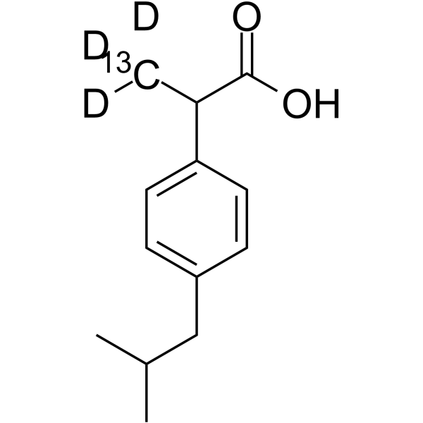 Ibuprofen-13C,d3 Chemical Structure Ibuprofen-13C,d3(Synonyms: (±)-Ibuprofen-13C,d3)