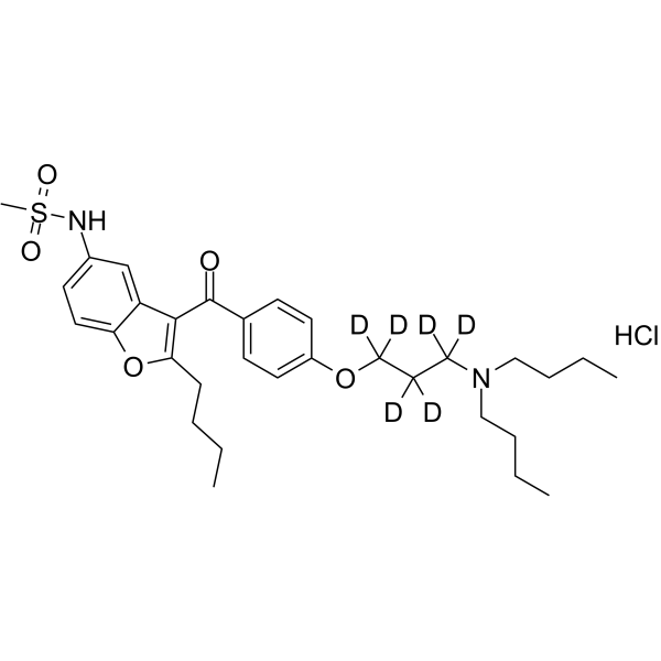 Dronedarone D6 hydrochloride Chemical Structure Dronedarone D6 hydrochloride(Synonyms: 决奈达隆 D6)
