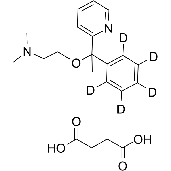 Doxylamine D5 succinate Chemical Structure Doxylamine D5 succinate(Synonyms: 琥珀酸多西拉敏 D5)