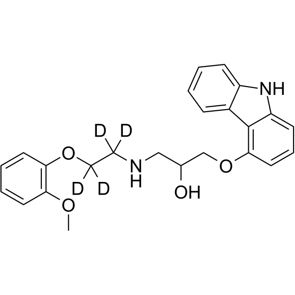 Carvedilol-d4 Chemical Structure Carvedilol-d4(Synonyms: BM 14190-d4)