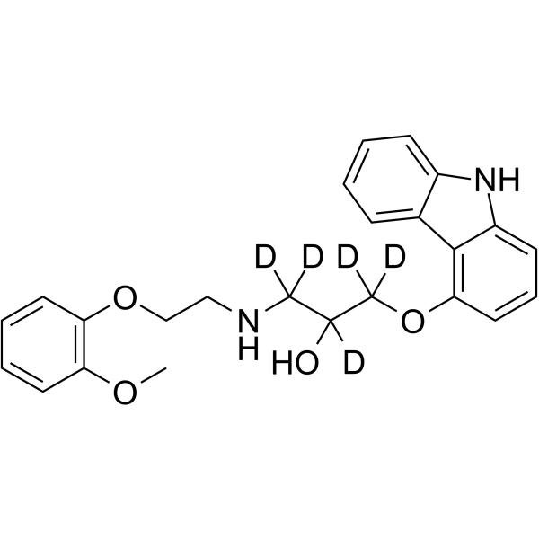 Carvedilol-d5 Chemical Structure Carvedilol-d5(Synonyms: BM 14190-d5)