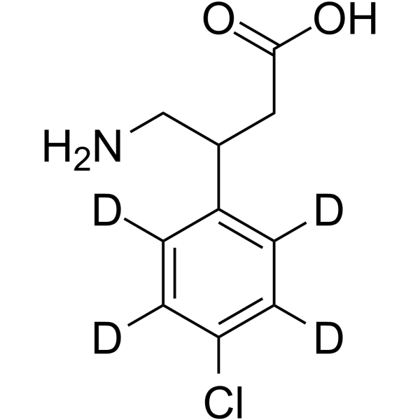 Baclofen-d4 Chemical Structure Baclofen-d4(Synonyms: 巴氯芬 d4)