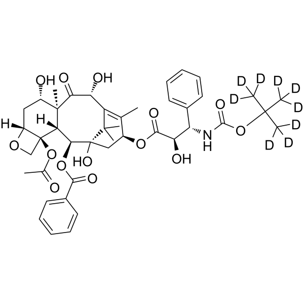 Docetaxel-d9 Chemical Structure Docetaxel-d9(Synonyms: RP-56976-d9)