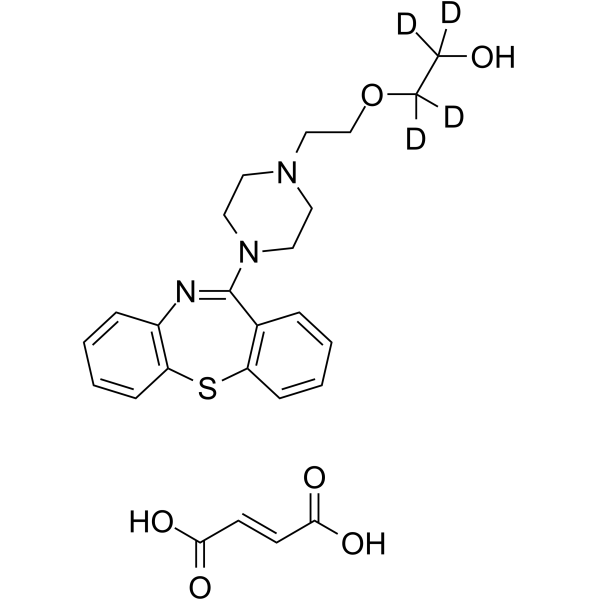 Quetiapine-d4 fumarate Chemical Structure Quetiapine-d4 fumarate(Synonyms: 富马酸奎硫平 D4)