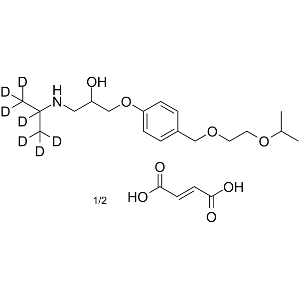 Bisoprolol-d7 hemifumarate Chemical Structure Bisoprolol-d7 hemifumarate(Synonyms: 富马酸比索洛尔 d7 (hemifumarate))