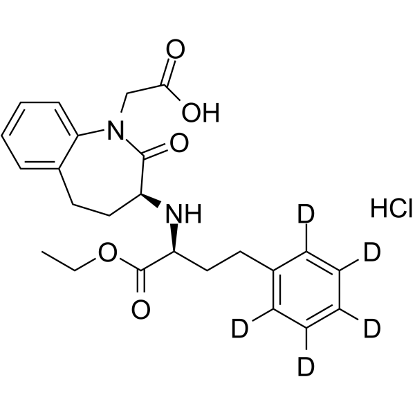 Benazepril-d5 hydrochloride Chemical Structure Benazepril-d5 hydrochloride(Synonyms: CGS14824A-d5 hydrochloride)