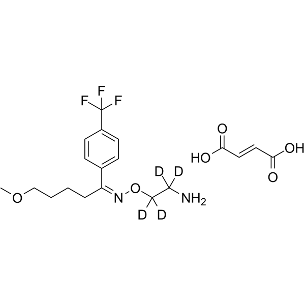 (E)-Fluvoxamine-d4 maleate Chemical Structure (E)-Fluvoxamine-d4 maleate(Synonyms: 氟伏沙明马来酸盐 d4 (马来酸盐))