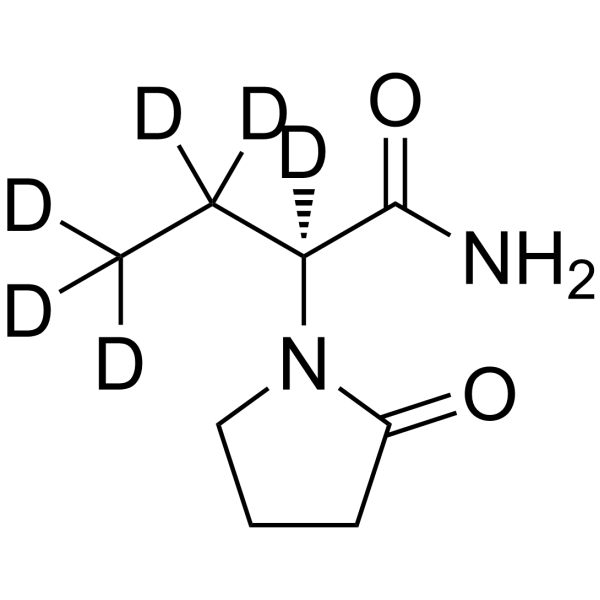 Levetiracetam-d6 Chemical Structure Levetiracetam-d6(Synonyms: 左乙拉西坦 d6)
