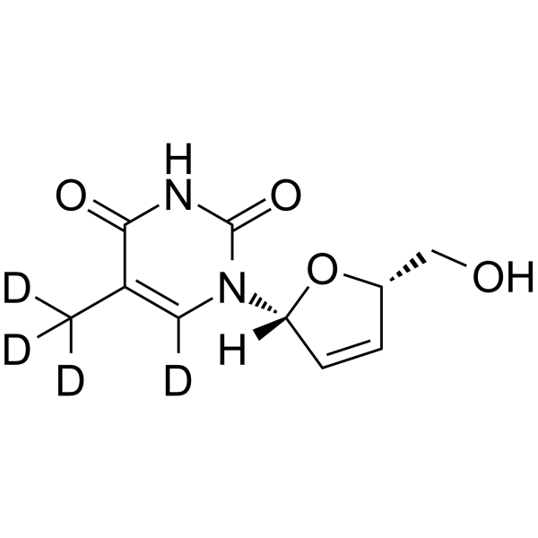 Stavudine-d4 Chemical Structure Stavudine-d4(Synonyms: 司他夫定 d4)