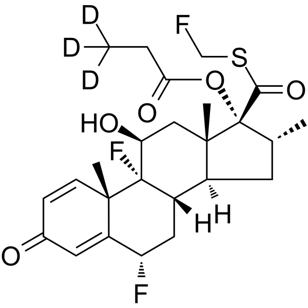 Fluticasone propionate-d3 Chemical Structure Fluticasone propionate-d3(Synonyms: 丙酸氟替卡松 d3)