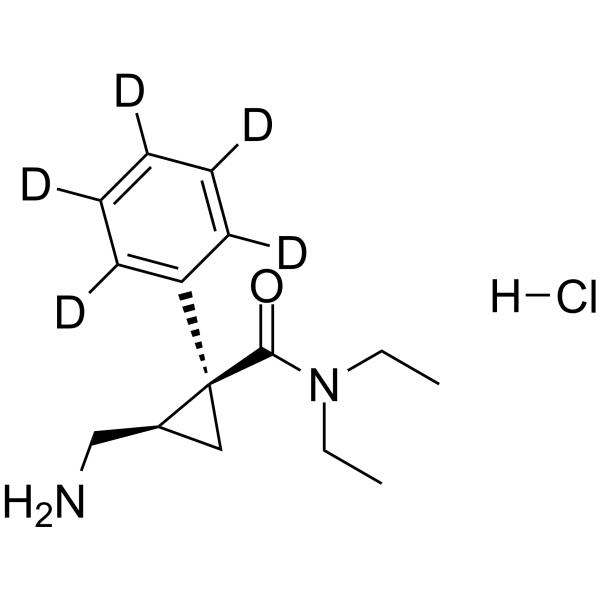 Milnacipran-d5 ((1S-cis) hydrochloride) Chemical Structure Milnacipran-d5 ((1S-cis) hydrochloride)(Synonyms: Levomilnacipran-d5 hydrochloride; F-2695-d5 hydrochloride)