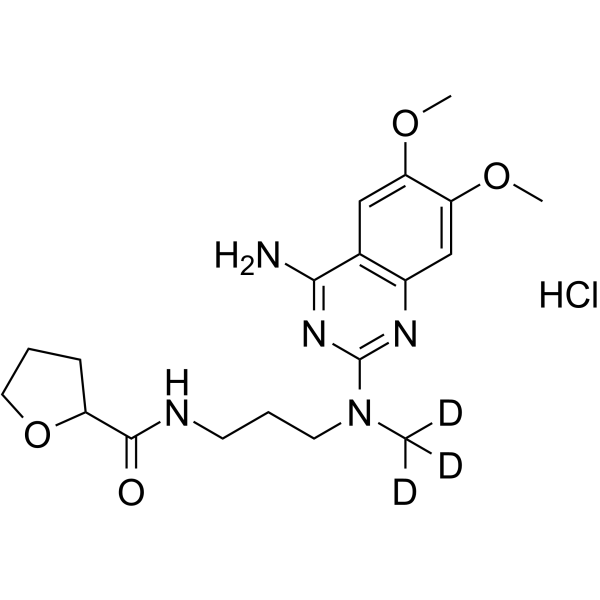 Alfuzosin-d3 hydrochloride Chemical Structure Alfuzosin-d3 hydrochloride(Synonyms: 盐酸阿夫唑嗪 d3 (盐酸盐))