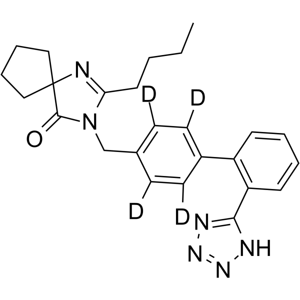 Irbesartan-d4 Chemical Structure Irbesartan-d4(Synonyms: 厄贝沙坦 D4; SR-47436-d4; BMS-186295-d4)