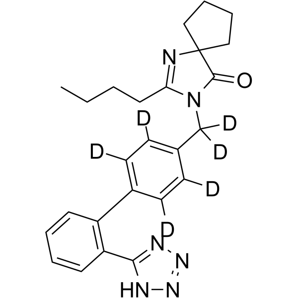 Irbesartan-d6 Chemical Structure Irbesartan-d6(Synonyms: 厄贝沙坦 d6)