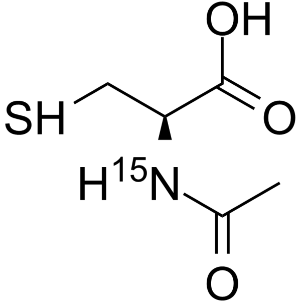 Acetylcysteine-15N Chemical Structure Acetylcysteine-15N(Synonyms: N-Acetylcysteine-15N; N-Acetyl-L-cysteine-15N; NAC-15N)