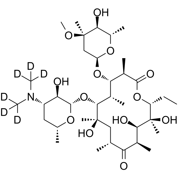 Erythromycin-d6 Chemical Structure Erythromycin-d6(Synonyms: 红霉素 d6)