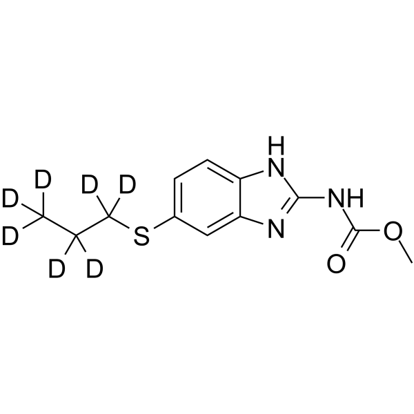 Albendazole-d7 Chemical Structure Albendazole-d7(Synonyms: 阿苯达唑 d7)