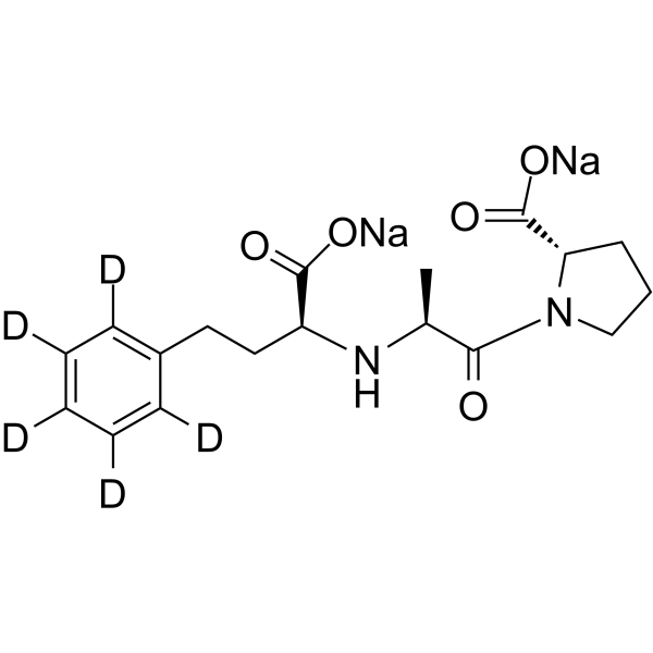 Enalaprilat-d5 sodium Chemical Structure Enalaprilat-d5 sodium(Synonyms: 依那普利拉钠 D5; MK-422-d5 sodium)
