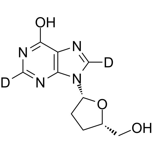 Didanosine-d2 Chemical Structure Didanosine-d2(Synonyms: 去羟肌苷 d2)