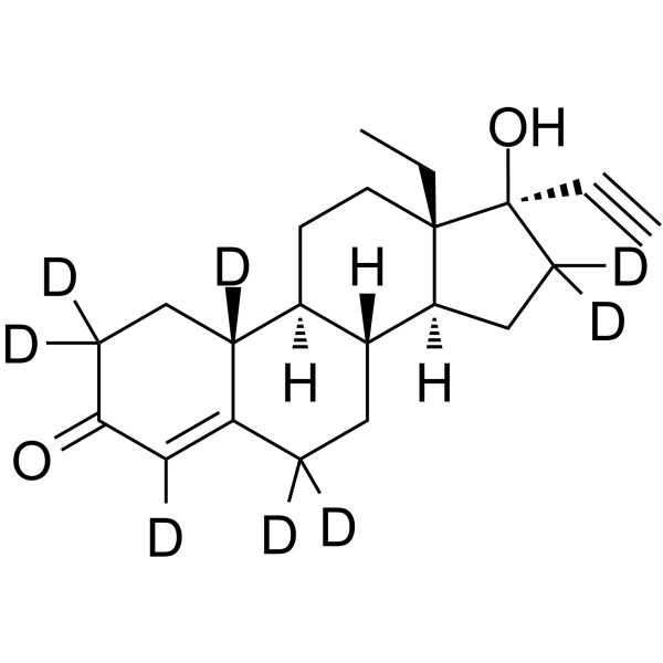 Levonorgestrel-D8 Chemical Structure Levonorgestrel-D8(Synonyms: D-Norgestrel-D8)