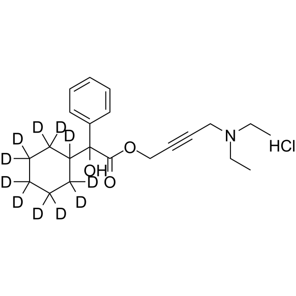Oxybutynin-d11 chloride Chemical Structure Oxybutynin-d11 chloride(Synonyms: 盐酸奥昔布宁 d11 (氯化物))
