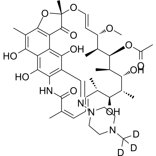 Rifampicin-d3 Chemical Structure Rifampicin-d3(Synonyms: 利福平 d3)