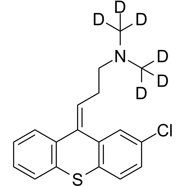 (Z)-Chlorprothixene-d6 hydrochloride Chemical Structure (Z)-Chlorprothixene-d6 hydrochloride(Synonyms: 氯普噻吨 d6 (盐酸盐))