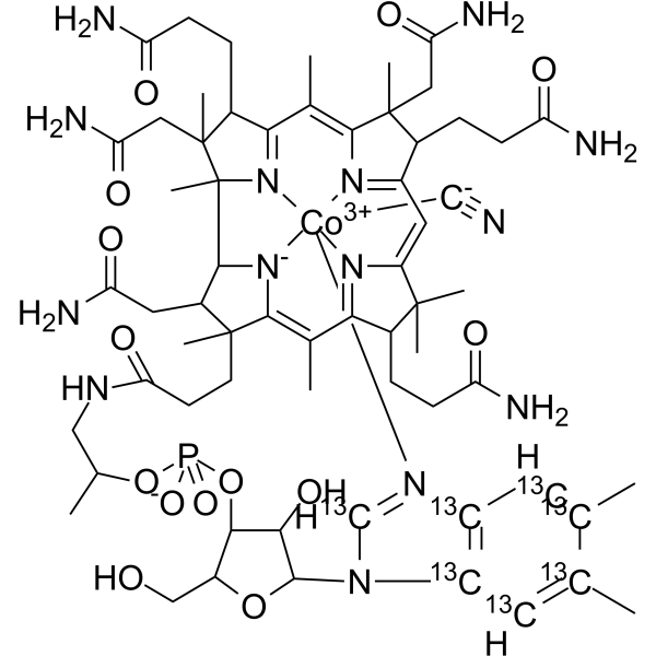 Vitamin B12-13C7 Chemical Structure Vitamin B12-13C7(Synonyms: 维生素B12 13C7)