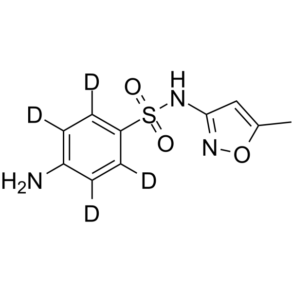 Sulfamethoxazole-d4 Chemical Structure Sulfamethoxazole-d4(Synonyms: 磺胺甲恶唑 D4; Ro 4-2130-d4)