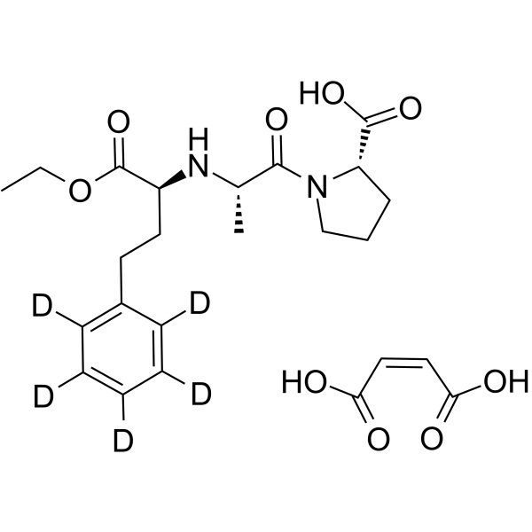 Enalapril D5 maleate Chemical Structure Enalapril D5 maleate(Synonyms: 马来酸依那普利D5; MK-421 D5 maleate)