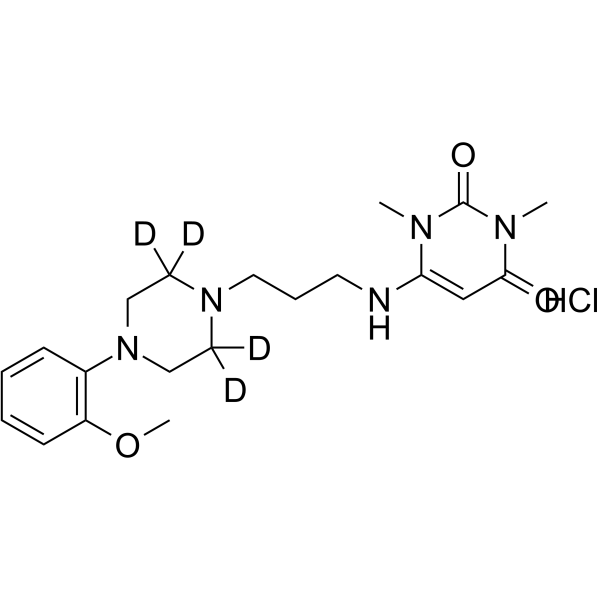 Urapidil-d4 hydrochloride Chemical Structure Urapidil-d4 hydrochloride(Synonyms: 盐酸乌拉地尔 d4 (盐酸盐))
