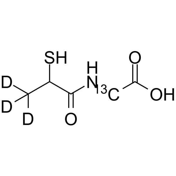 Tiopronin 13C D3 Chemical Structure Tiopronin 13C D3(Synonyms: 硫普罗宁 13C D3)