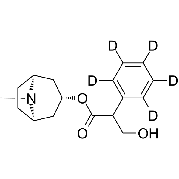 Atropine-d5 Chemical Structure Atropine-d5(Synonyms: Tropine tropate-d5; DL-Hyoscyamine-d5)