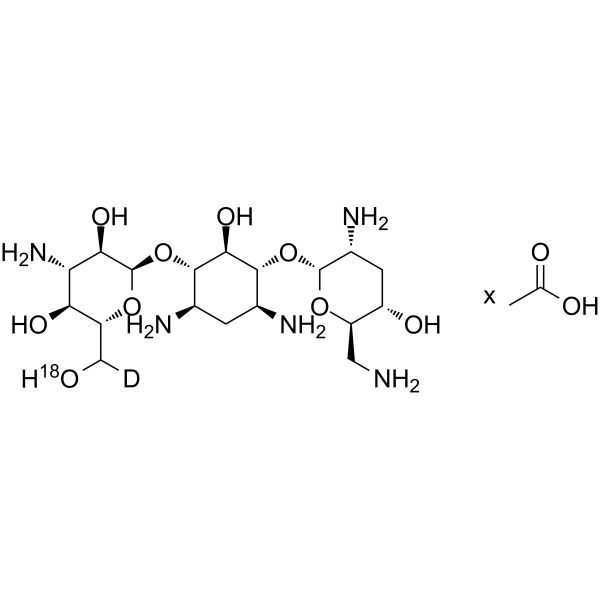 Tobramycin-d1 18O Chemical Structure Tobramycin-d1 18O(Synonyms: Nebramycin Factor 6-d1 18O; Deoxykanamycin B-d1 18O)