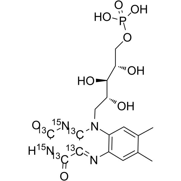 Riboflavin-5-Phosphate-13C4,15N2-1 Chemical Structure Riboflavin-5-Phosphate-13C4,15N2-1(Synonyms: Vitamin B2-13C4,15N2-1; E101-13C4,15N2-1)