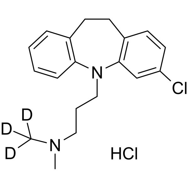 Clomipramine-d3 hydrochloride Chemical Structure Clomipramine-d3 hydrochloride(Synonyms: Chlorimipramine-d3 hydrochloride; G-34586-d3 hydrochloride; NSC-169865-d3 hydrochloride)