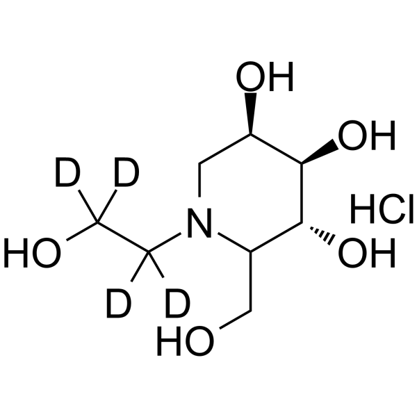 Miglitol-d4 hydrochloride Chemical Structure Miglitol-d4 hydrochloride