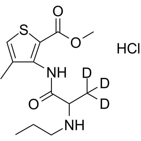 Articaine-d3 hydrochloride Chemical Structure Articaine-d3 hydrochloride(Synonyms: Hoe-045-d3)